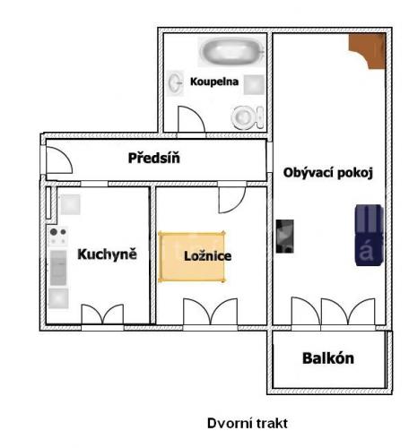Cihla OV 2+1 60m2 blízko centra, Brno střed